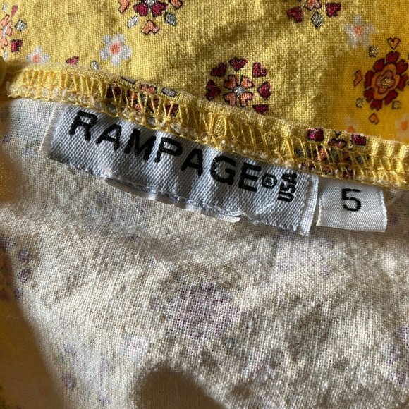 Vintage Y2K Rampage Sundress Womens Size 5 Yellow Strapless Floral Pattern - Picture 9 of 11